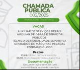 Arroio Trinta lança processo seletivo com vagas em serviços gerais, obras, esporte e saúde